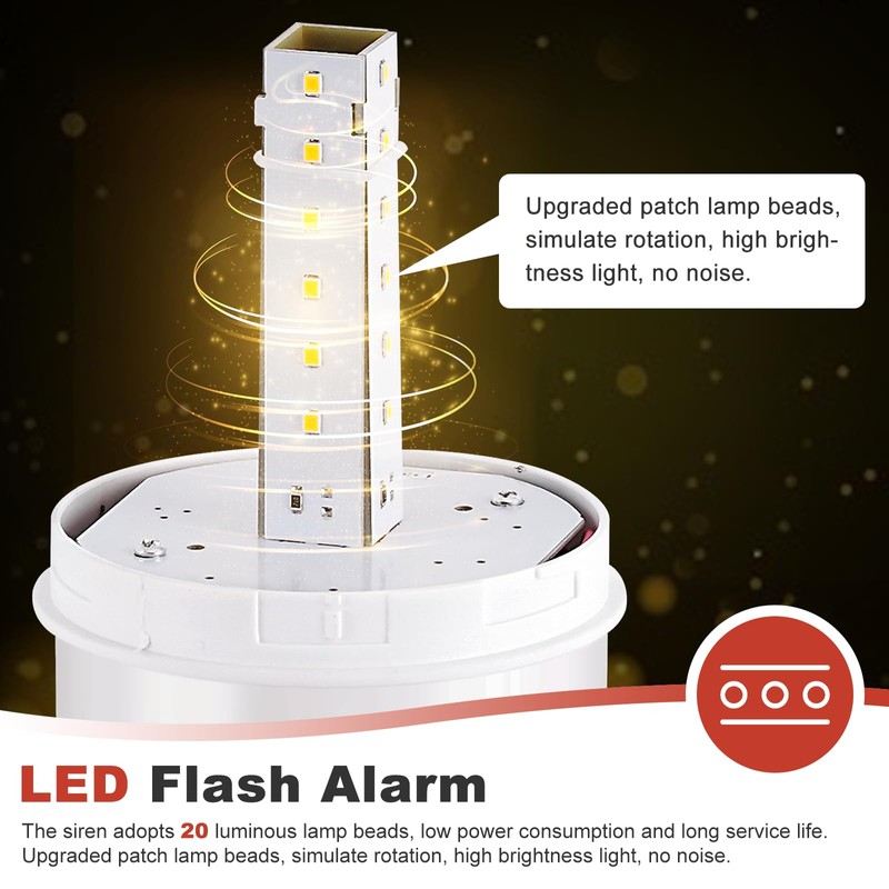 Saladulce 120dB Industrial Siren Alarm, IP55 Outdoor Sound and Light