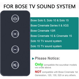 ZWP Replacement Remote Control Compatible for Bose Solo TV Sound System Speaker Model 410376, Black