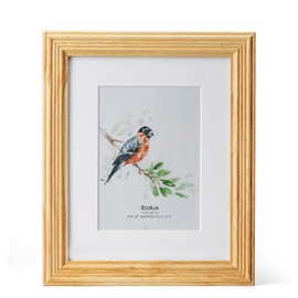 Ibalux 8x10 Picture Frame Photo Frame, Made of Solid Pine Wood with Real Glass, Display Pictures 5x7 with Mat or 8x10 without Mat, Vertical and Horizontal Formats for Wall Hanging or Tabletop, Natural