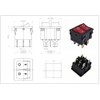 Double Rocker Switch Black 20 x 22 mm Red Rocker