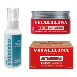 ✨💧 Skincare Facial Antiedad Vitacilina + Ácido Hialurónico (2 piezas): Doble Acción para una Piel Rejuvenecida 🌿🌟