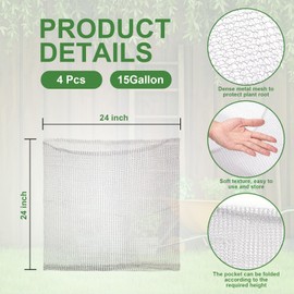 Foyego 4 Pcs 15 Gallon Root Guard Baskets for Plants, Underground Stainless Steel Wire Mesh Cages Gopher and Vole Wire Basket Protect The Roots of Large Plants