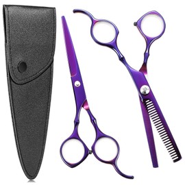 Hairdressing Scissors, 6.7 Inch Sharp Hair Scissors Set, Stainless Steel Hair Cutting Scissors, Professional with Protective Case, Thinning Scissors, Hair Scissors, Hairdresser for Beginners