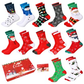 Christmas Socks Cuddly Socks Women's Christmas Motif Christmas Festive Cotton Advent Calendar Socks Children Christmas Sock Decorations Funny Winter Warm Bed Socks Gifts Women