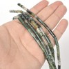 13mm Natural Moss Agate Column Tube Cylinder Loose Beads 15