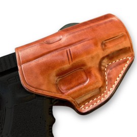 GLOCK Leather OWB Paddle Holster Fits, Glock 22 Gen5 40 S&W 4.49" Barrel #1642# - Brown Color