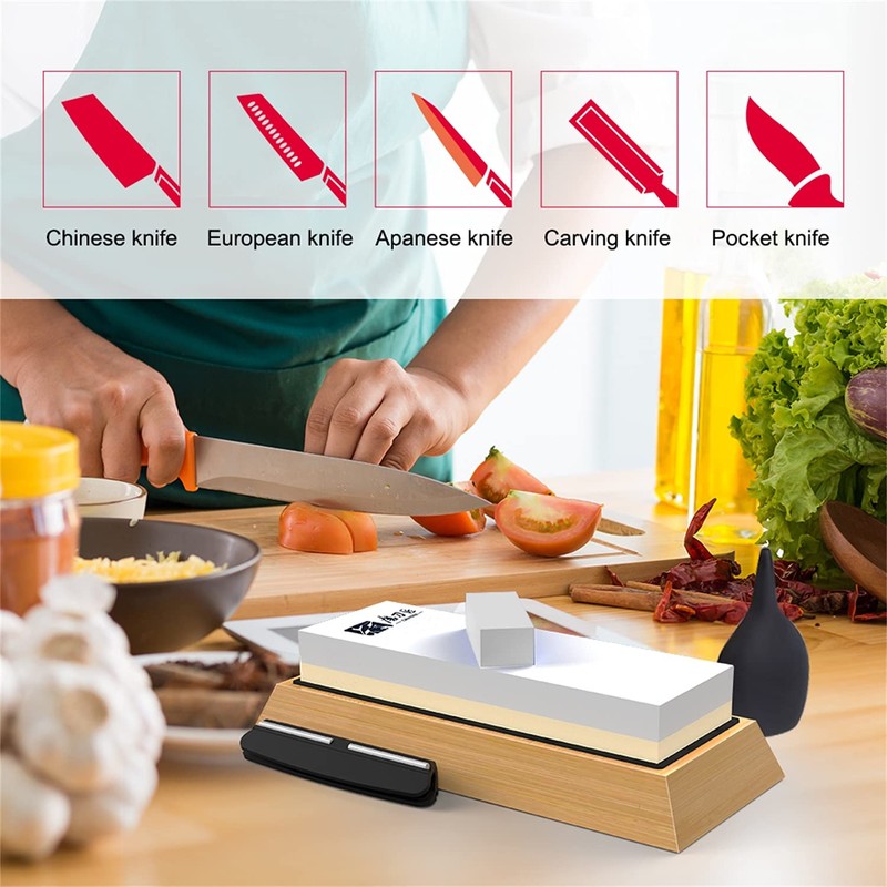 Knife Sharpening Stone 1000/6000 Grit 2 Side Combination Sharp Pebble