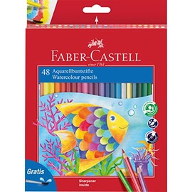 FABER-CASTELL Classic Colour 114448 Colouring Pencils Set 48 Pieces Shatterproof with Brush