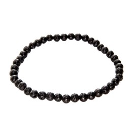 SIMPLÍ BASIC Natural Black Lava Healing Gemstone Bracelet 4mm Bead | Womens & Mens Bracelets | Grounding | Stress Relief | Inc Gift Box