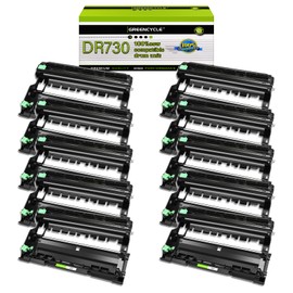greencycle 10 Pack Compatible Drum Unit Replacement for Brother DR730 Drum Work with MFC-L2710DW MFC-L2730DW MFC-L2750DW HL-L2350DW HL-L2390DW HL-L2395DW DCP-L2550DW Printer (Without Toner)