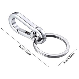 Meiyea Keychain,5 Pcs Metal Keyring Carabiner Clip Keyring Keychains for Craft Lobster Clasps Swivel Clips Key Chain for Men