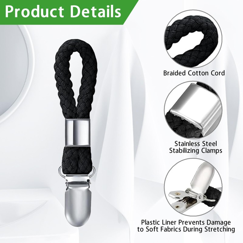 Innovess 6 Pcs Black Towel Clips, Metal Tea Towel Hooks,