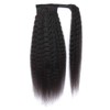 Strap Wrap Around Yaki Ponytail Human Hair Extensions, 100% Unprocessed