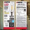 Satco LED Lamp, S21264 4B11/LED/927/CL/120V/E12, 4 Watt B11 Lightbulb, Clear;