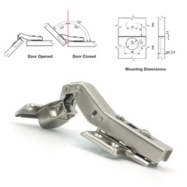 LIKERAINY 45 Degree Hinge 35mm with Hydraulic Damper for Special Corner Door Soft Closing Hinges for Cabinet Cupboard Wardrobe Folding Angular Doors Pack of 8