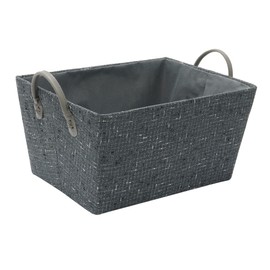JVL Shadow Tapered Rectangular Fabric Storage Basket with Handles