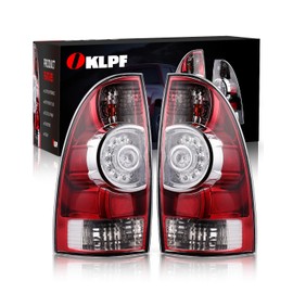 OKLPF rear brake tail light compatible with 2005 2006 2007 2008 2009 2010 2011 2012 2013 2014 2015 toyota tacoma pickup taillight LED lens,included bulb and harness,driver and passenger side