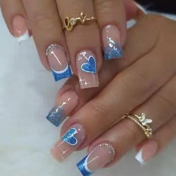 EYZOTSF Press on Nails Square Medium Length Acrylic Square Shaped