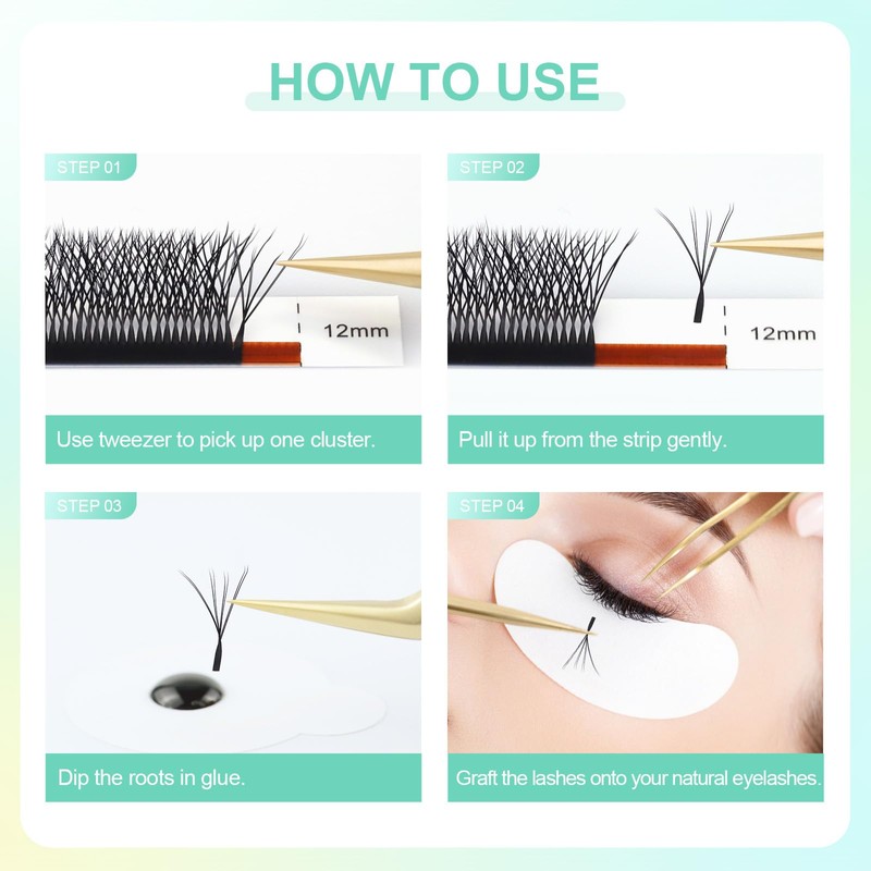 NAGARAKU Double Tip 8D WW Eyelash Extensions Thick Eyelashes 0.07mm
