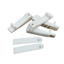 'Just Hanging Pegboards' Pegboard Wall Mounting Hardware, Compatible with IKEA SKADIS, Compatible with Command Strips. No Wall Holes Required. Pegboard Screws not Included. (Matte White)