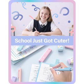 Four Candies Pastel Mechanical Pencil Set - 6PCS 0.5 mm & 0.7mm Pencils with 360PCS HB #2 Lead Refills, 3PCS Erasers and 9PCS Eraser Refills, Cute School Supplies Stuff for Student Writing Drawing