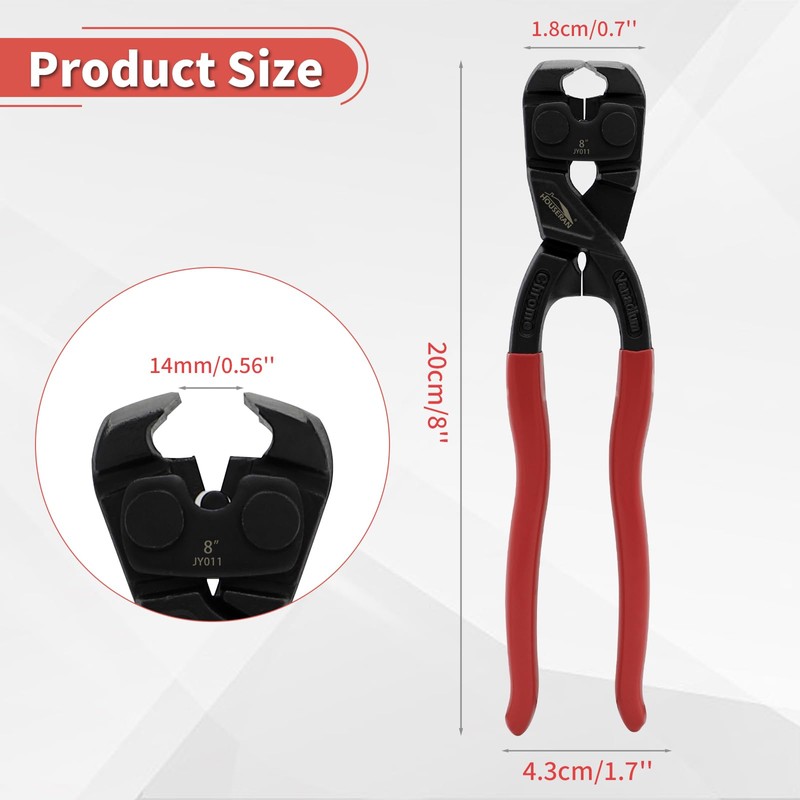HOUSERAN 8 Inch End Cutting Pliers, Heavy Duty Nail Puller