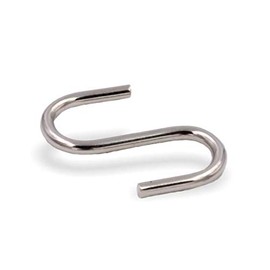 Pack of 100 S-Hooks Metal Hales S Shaped Diameter 2 mm Length 27 mm for Ceiling Clips for Grid Ceilings / Odenwald Ceilings | Metal