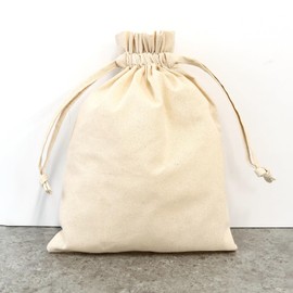 Nippon Chuko ES324N Cotton Ruffle Drawstring Pouch, Medium, Natural, 1 Piece