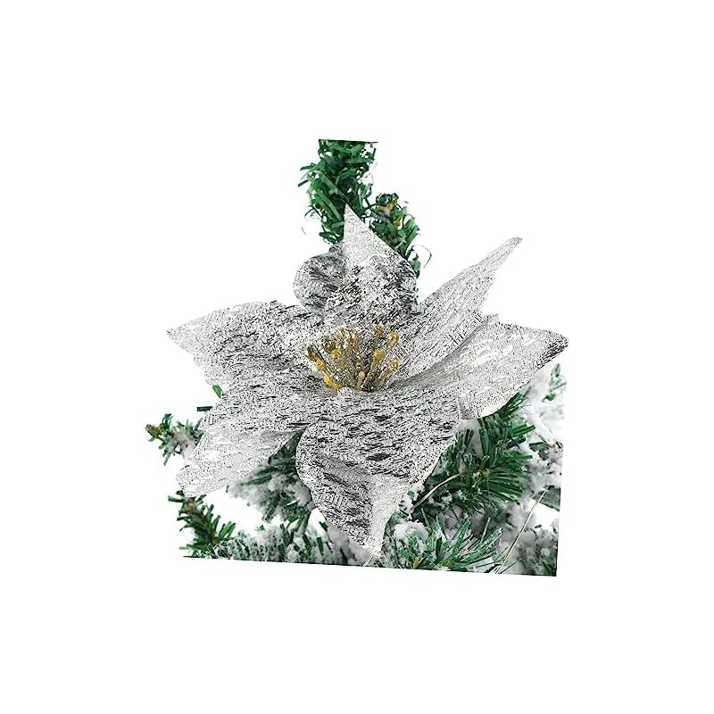 12piezas Adornos Navideños Flor del Árbol De Navidad Accesorios para