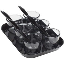 Zak!Designs Melamine Serving Set, Black, One Size