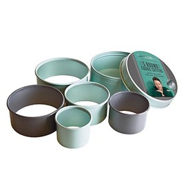Jamie Oliver JB3800 Juego Cortadores Galletas Red, Acero Menta, 5 Piezas, Multicolor