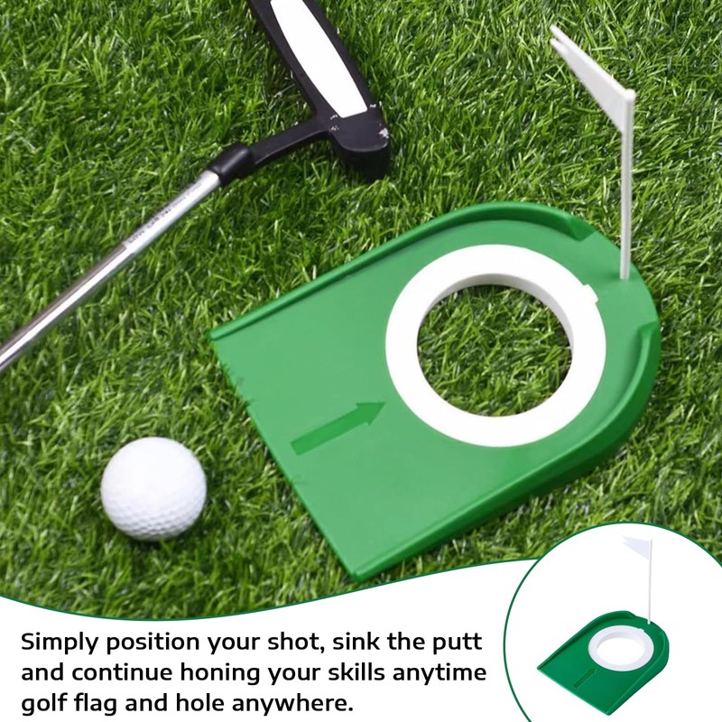 2 Pack Golf Putting Cup with Flag, Portable Plastic Golf