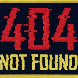 EmbTao 404 Not Found Patch Embroidered Badge Biker Applique Fastener Hook and Loop Emblem