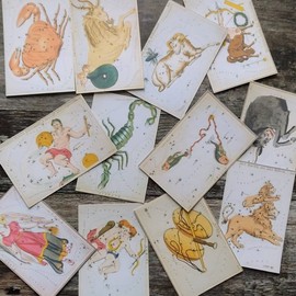 Zodiac paper pack - Ephemera vintage papers - junk journal - travellers notebook