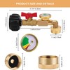 Hopbucan Brass Propane Tank Adapter with Propane Tank Gauge, 90