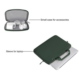 MOSISO Laptop Sleeve Compatible with MacBook Air/Pro, 13-13.3 inch Notebook, Compatible with MacBook Pro 14 inch M3 M2 M1 2024-2021, Neoprene Briefcase Bag with Detachable Small Case, Emerald Green