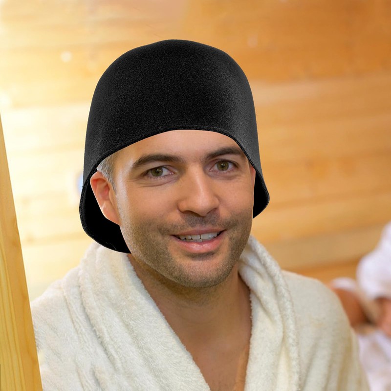 Baluue Wool Felt Sauna Hat, Russian Bath Cap for Women,