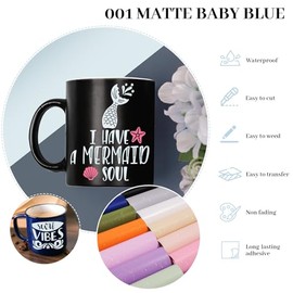 GIRAFVINYL 001 Vinyl, Baby Blue Permanent Vinyl Roll 12" X 8ft Waterproof, Fade-Proof Matte Adhesive Craft Vinyl for All Cutting Machine,DIY Home Decor,Create Signs, Labels,Tumbler (Matte Baby Blue)