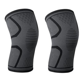 2 Packs Knee Support for Women/Men - Compression Sleeve Brace for Arthritis, Joint Pain, Ligament Injury, Meniscus Tear, ACL, MCL, Tendonitis, Running, Squats, Sports (Grey) (S Size)