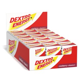 Dextro Energy Cubes Cranberry and Vitamin C – Pack of 18 – Quickly Available Dextrose with Added Vitamin C – Suitable for School, Sports – Strengthening the Immune System