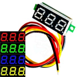 JacobsParts Ultra-small 0-100V DC 3-Wire Voltmeter 3-Digit LED Volt Meter Voltage Tester - Blue