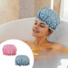 2 Pack Shower Caps for Women,Double Layer Waterproof, Elastic Band