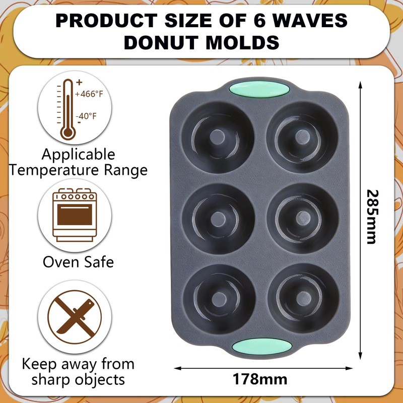 2 PCS Silicone Hamburger Bun Pan and Baguette Pan Set,