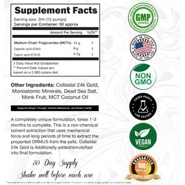 I Am Joy Co. Ormus Gold Oil Monoatomic | Supports Deeper Thought, Intuitive Awareness & Dream Clarity | Rich with Minerals, Platinum, Iridium | Non-Chemical Extraction | 4oz