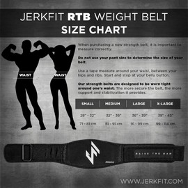 JerkFit RTB Premium Weightlifting Belt for Olympic Lifting, Comfortable with Full Back Support for Deadlifts, Back Squats, and Thrusters, Lightweight and Flexible for Men and Women (Medium)