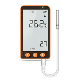 CHNADKS Temperature Data Logger with External Probe, High Accuracy Thermometer Hygrometer for Refrigerator, Cold Storage, Lab - USB Export & Long Battery Life