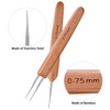 Zonon 3 Pieces 0.75 mm Dreadlock Crochet Hook Bamboo Needle