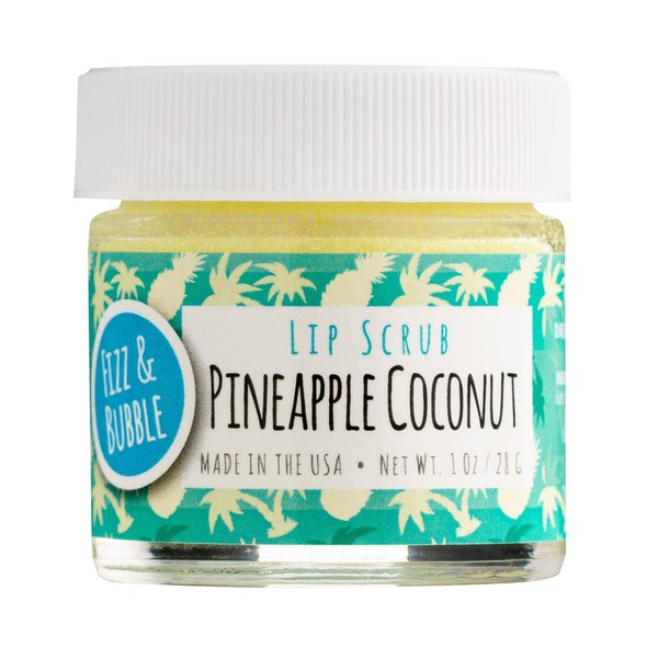 Fizz & Bubble Premium Lip Scrub for Exfoliating, Moisturizing, and Repairing your Lips (Pineapple Coconut)