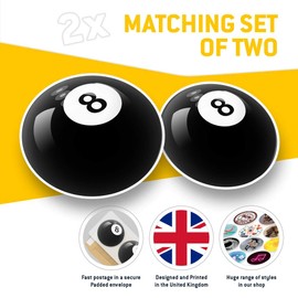2 x 7.5cm Vinyl Stickers (bw) - Awesome 8 Ball Pool Snooker 38817