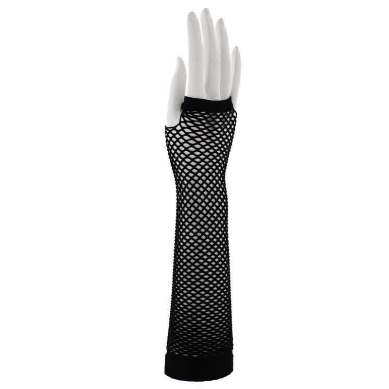 Zac's Alter Ego Extra Long Fishnet Fingerless Gloves Fancy Dress
